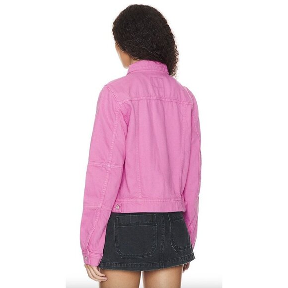 FREE PEOPLE x We The Free Rumors Denim Jacket in Sugar Magnolia Size X-Large - Picture 4 of 9